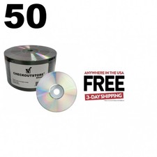 50 Grade A 52x CD-R 80min 700MB Shiny Silver Shrink Wrap  1-3 DAYS