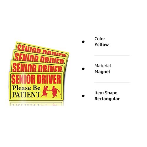 Panneau Magnétique Réfléchissant Student Driver - "Please Be Patient" Jaune Grand Texte - 25,4 Cm
