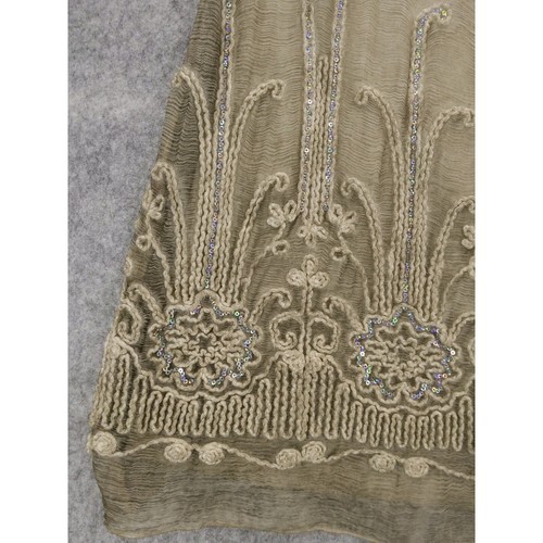 Soft Surroundings Embellished Tunic Top Scarf Embroidered Silk Sequins Sz M - Picture 3 of 8