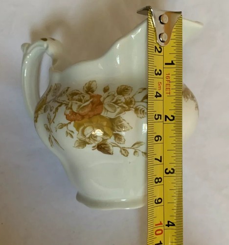 Ridgway Staffordshire Antique Rose Sugar Bowl & Creamer Set #4125 England - Picture 7 of 12