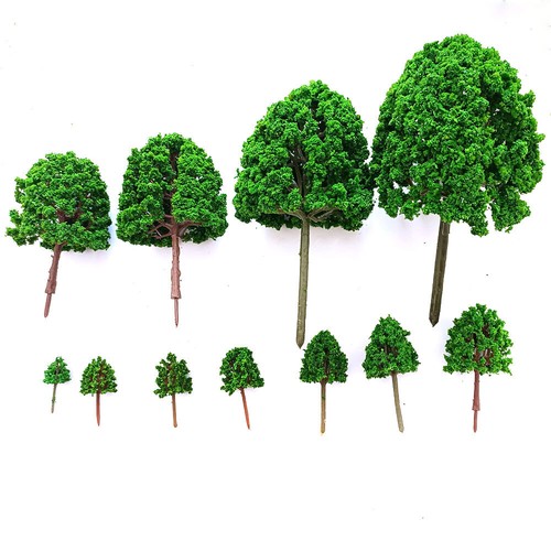 5/10/11pcs Various Size Model Tree Wargame Train Railway Miniature Scenery Decor - Picture 3 of 19