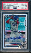 PSA 10 LUIS RODRIGUEZ AUTO 2021 Bowman Chrome VARIATION REFRACTOR #/99 GEM MINT