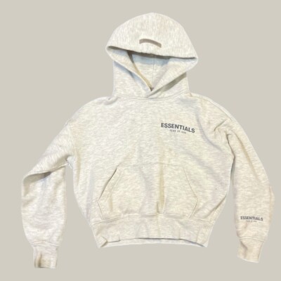 Fear of God Essentials Hoodie Kids Size Small 6 / 7 Gray Logo | eBay 