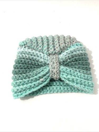 NEW Hand Knit Baby Infant Girl Beanie Hat- Green Knit Skully Cap. 6-12 Months. - Picture 9 of 12