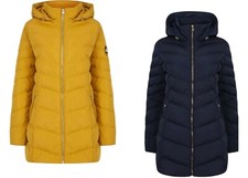 Womens Puffer Coat Hooded Funnel Neck Zipped-up Tokyo Laundry 'safflower' Jacket