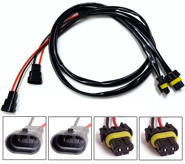 VerläNgerung 3Ft P 9005 HB3 Draht Gurt Kopf Licht Hoch TräGer Stecker FüR Orig.-image
