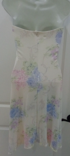 Patricia Timm Designerđź’—Pretty Floral Lined Stretch Strapless Dressđź’—Sz M - Picture 4 of 5