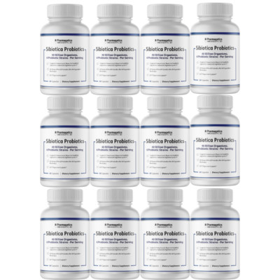 Sibiotica Probiotics, 40 Billion Organisms, 6 Probiotic Strains - 12 Bottles