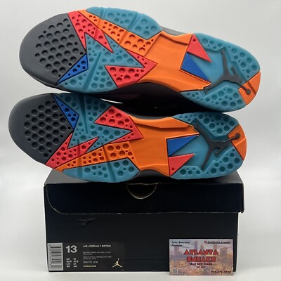 Size 13 - Air Jordan 7 Retro Barcelona Days Grey Blue Orange Suede