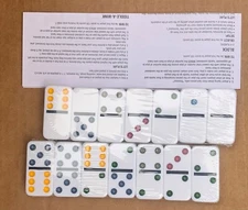 new sealed WITHOUT RETAIL BOX Game Gallery Double 6 Color Dot Dominoes