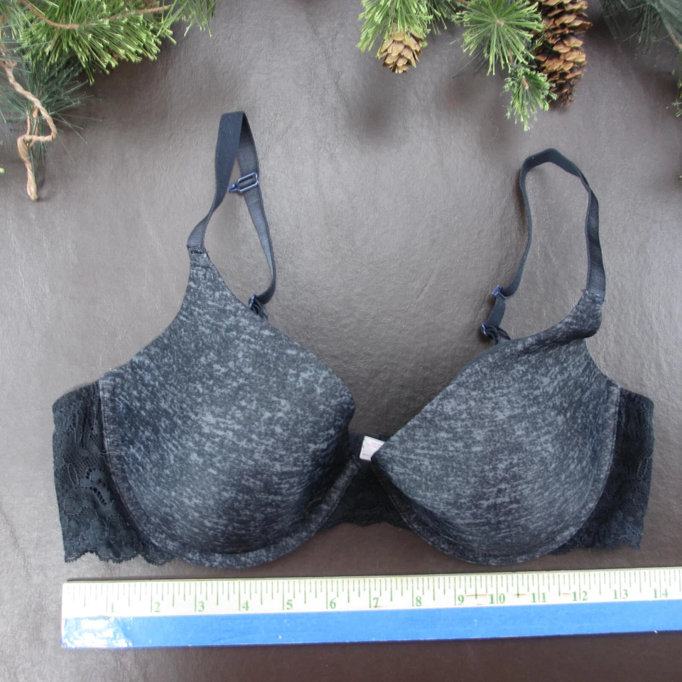 So Bra 36D Gris Con Aros Acolchado Cierre Ajustable Espalda Foto 2 de 4