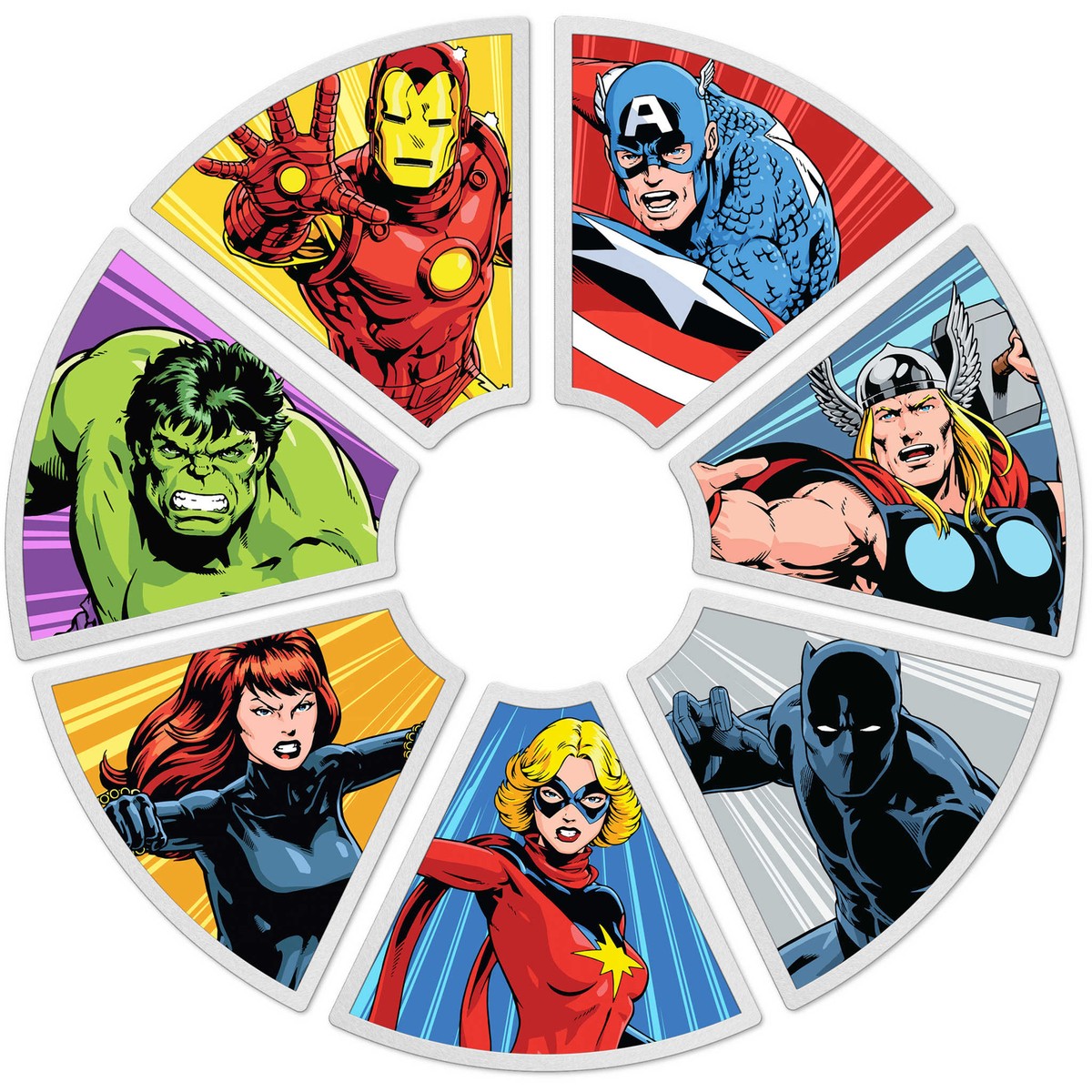 Marvel Avengers 60th Anniversary Silver Coin Set with Box