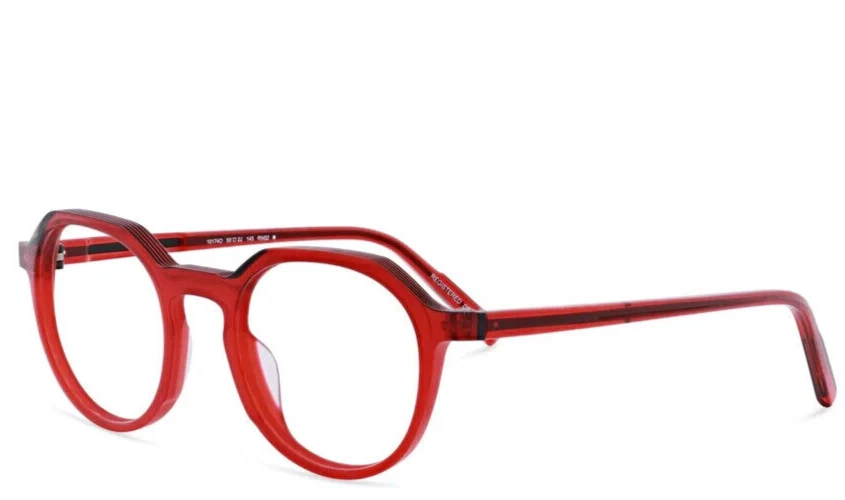 MOREL OGA 10174O RN02 GAFAS AUTÉNTICAS ROJAS TRANSPARENTES NEGRAS TITANIO 50-22 FRANCIA Foto 3 de 4