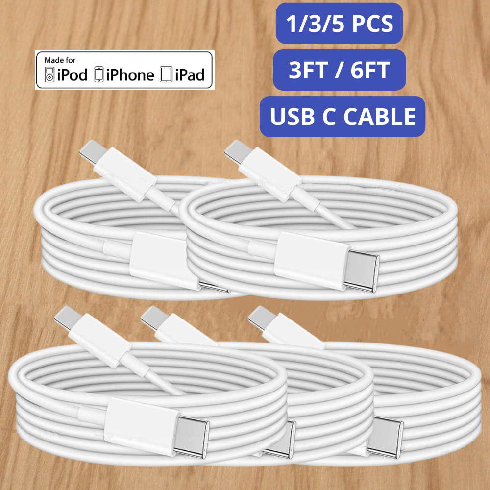 Bulk Lot PD Fast Charger USB-C Type C Cable 6ft 3ft For iPhone 14 13 12 8 X Cord