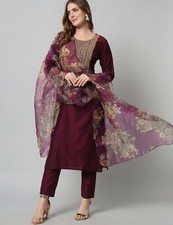 3-Piece Indian Salwar Kameez Set: Kurta Trouser with Dupatta in Green