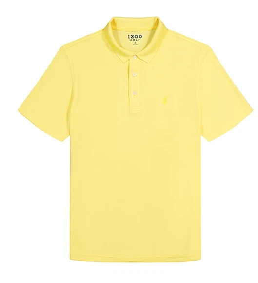 Рубашка для гольфа мужская IZOD 2XL с коротким рукавом защита от ультрафиолета солнца эластичная поло желтая - Изображение 3 из 4