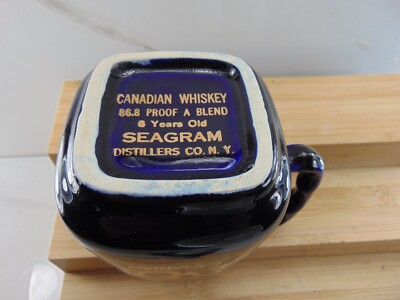 VINTAGE SEAGRAM'S WHISKEY PITCHER Canadian VO Unique Handle NEAR