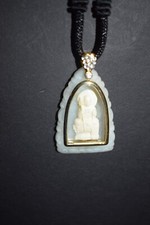 Amulett, China, Jade, Onyx, vergoldet, Zirkonstein, 42cm