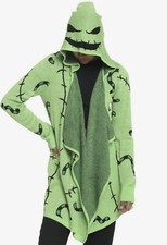 Disney Nightmare Before Christmas Oogie Boogie Cardigan Green Sz M Halloween NWT