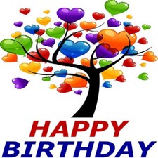 30 Custom Happy Birthday Heart Tree Personalized Address Labels