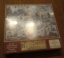 Lighthouse Of The Great Lakes 30" x 24" Jigsaw Puzzle 1000 Piece Bev Schreiber