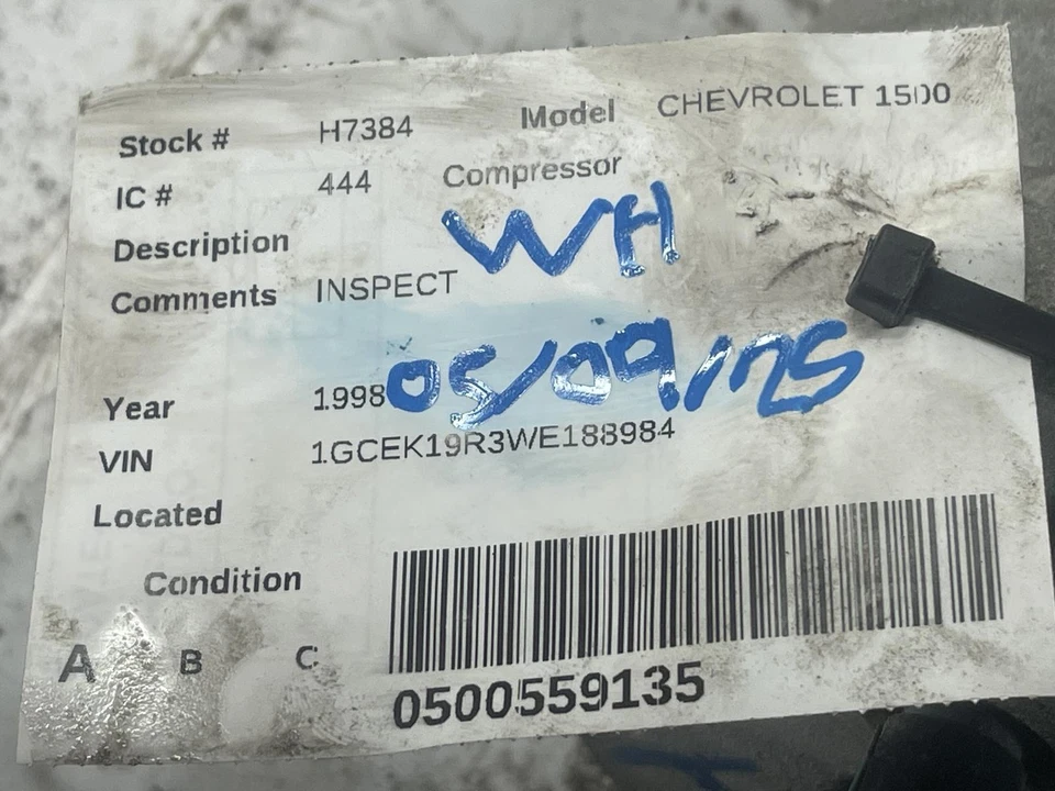 Compresor de aire acondicionado usado se adapta a: Chevrolet Chevrolet 1500 1998 camioneta grado A Foto 3 de 4
