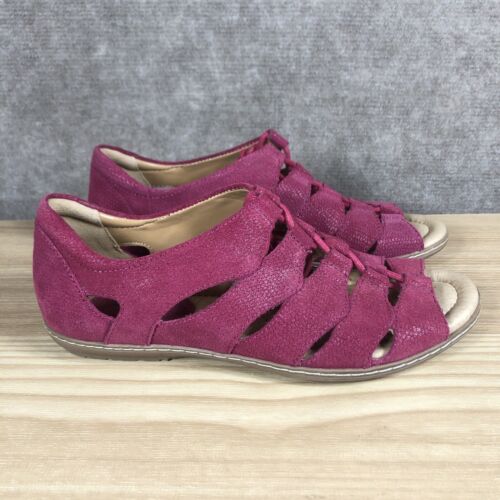 Earth Sandals Womens 8 Plover Raspberry Nubuck Le… - image 1