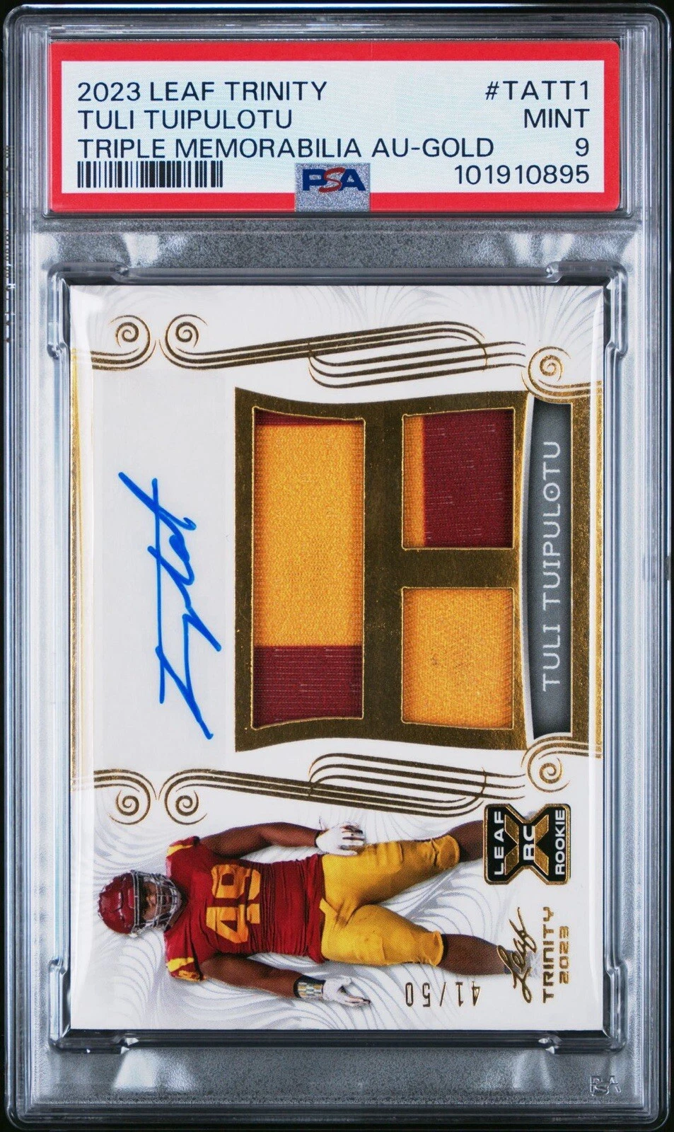 Tuli Tuipulotu Leaf Trinity Triple Memorabilia Autographs #TATT1 Gold
