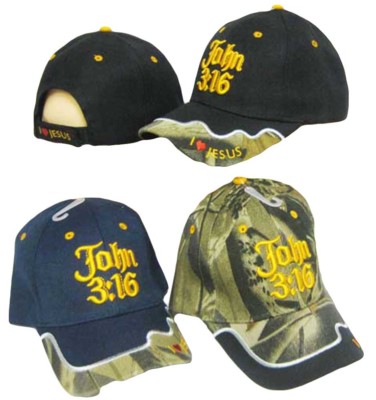 Cappellino Trade Winds Giovanni 3:16 I Love Jesus: Berretto Baseball Nero Mimetico Con Ricamo Oro