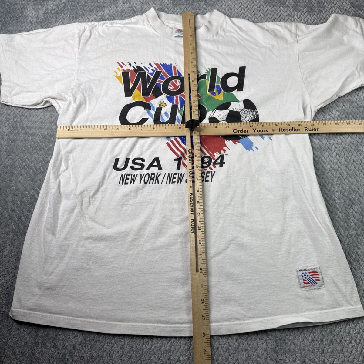 メンズXL　ヴィンテージ　アメリカ製　94年　ワールドカップ　シングルステッチ Vtg 1994 Adidas World Cup USA Black Single Stitch Double
