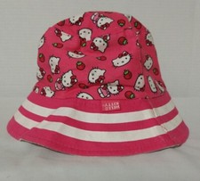 Sanrio Hello Kitty Sun / Bucket Hat Toddler One Size Pink Strawberry Pattern