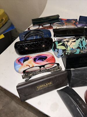 Eyeglass Sunglass Cases Lot Of 18 HARD SOFT CASE W/ 9  display picture 1
