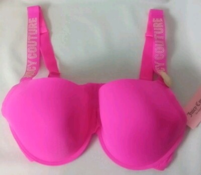 Juicy Couture sexy Push Up Women's Bra 36D Day Glo Pink    (48)
