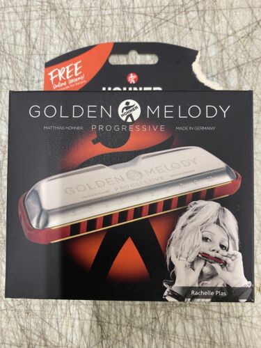 NEW IN PACK HOHNER M544BX-F GOLDEN MELODY PROGRESSIVE HARMONICA KEY OF F