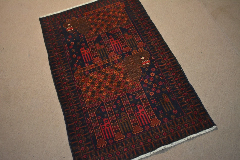 HERMOSAS ALFOMBRAS #LEONES VINTAGE 2X4 ALFOMBRAS HECHAS A MANO. Foto 3 de 4