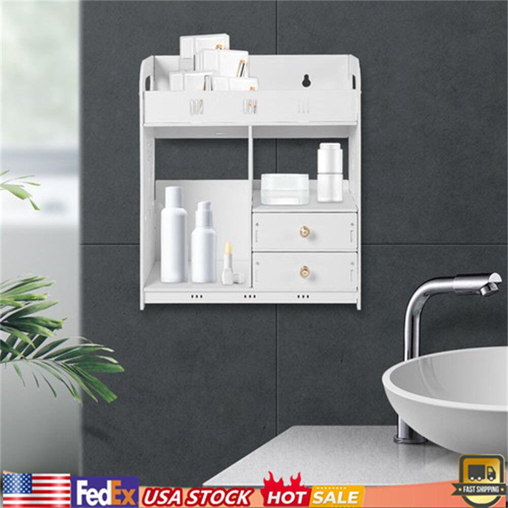 Wall Mounted 2-Drawer Storage Cabinet for Bathroom Bedroom Kitchen  -image