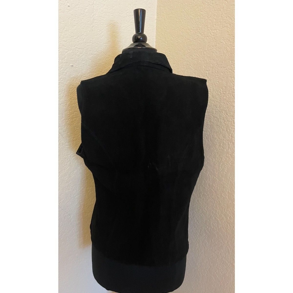 AJ Vintage 80's/90's Black Suede Vest - Sz M View 5