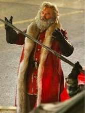 Handmade Santa Claus Leather Trench Coat Christmas Chronicles Kurt Russell Santa