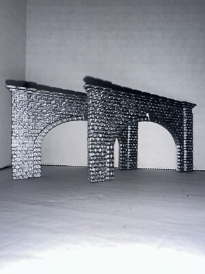 N Scale Double Tunnel Portal Fits 2 Tracks for 1:160 Train Set Diorama (2-Pack) 