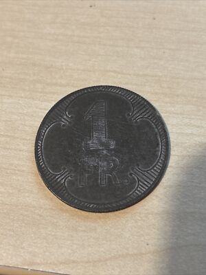 Britische Expeditionstruppe Ein Franc Kriegsgefangener Token 32 mm Eisen 1914-18