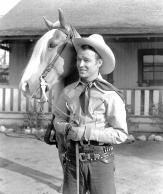 Roy Rogers Horse Black And White 8x10 Picture Celebrity Print