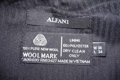 alfani Pure Wool Pants W36L34 Woolmark.Dress Pants.Dress Slacks.Formal. - Picture 7 of 7