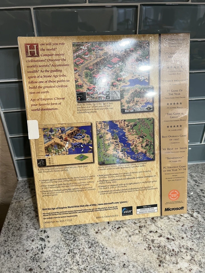Age of Empires 1998 Big Box Windows 95 98 NT4.0 Vintage PC Game, 1.0 Sealed Game - Image 3 of 4
