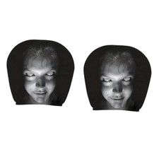2 Pack Scary Headrest Covers For Cars, Funny Headrest Covers for Cars, Soft