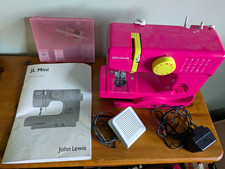 John Lewis JL Mini Portable Electric Sewing Machine - Pink & Yellow