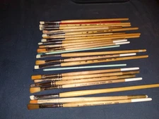 Artist Wooden Paint Brushes, Sargent Oil Paints  and Ozark Trail storage tray.