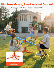 Kids Seesaw, 110 lbs Load Capacity per Seat, 4 Seats
