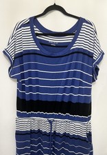 Ava Viv Women’s Plus Blue, Black & White Maxi Dress 2x