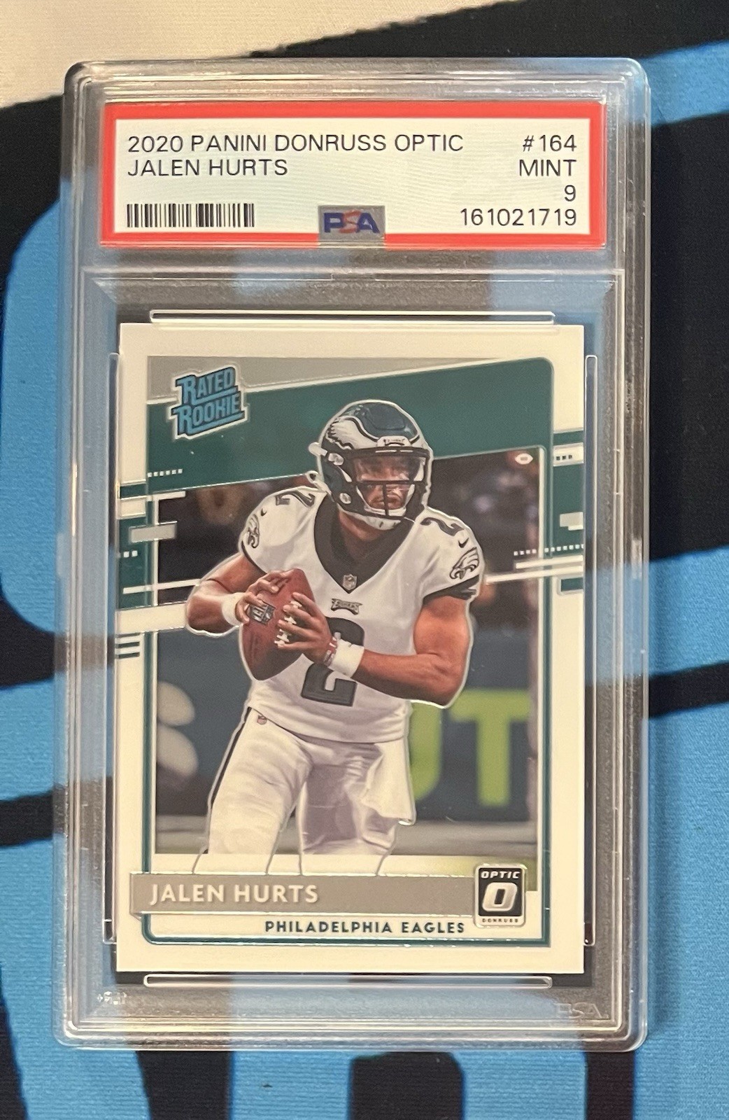 2020 Panini Donruss Optic Jalen Hurts Rates Rookie PSA 9, Philadelphia Eagles🦅
