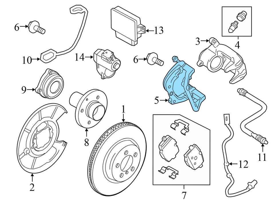 15 BMW ALPINA B6 XDRIVE GRAN CUPÉ - Porta pinza de freno trasero derecho / soporte Foto 3 de 4